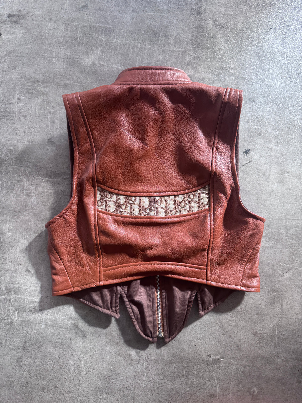 VT Rework: Dior Canvas Detail Zip Up Leather Corset