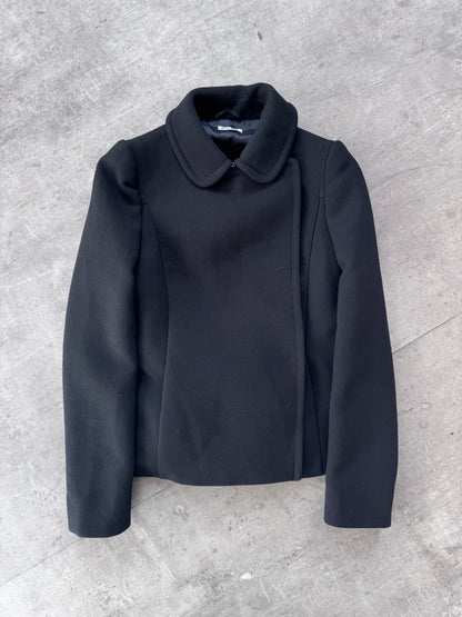 Miu Miu Asymetric Button Up Peacoat