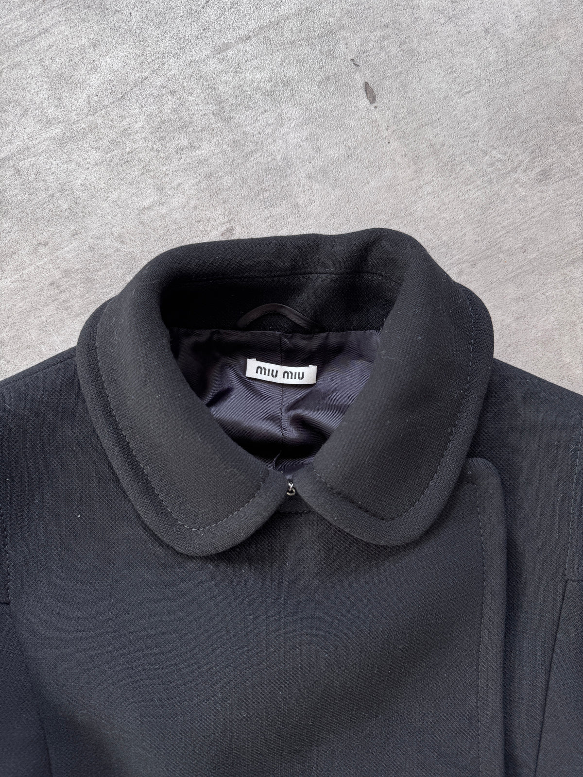 Miu Miu Asymetric Button Up Peacoat