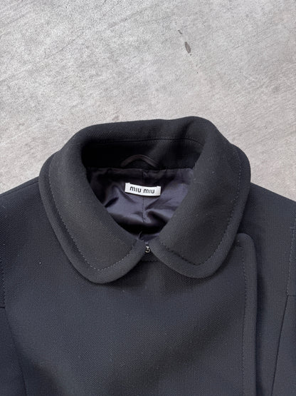Miu Miu Asymetric Button Up Peacoat