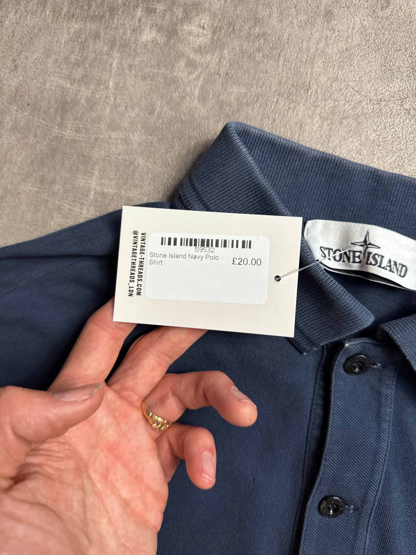 Stone Island Navy Polo Shirt