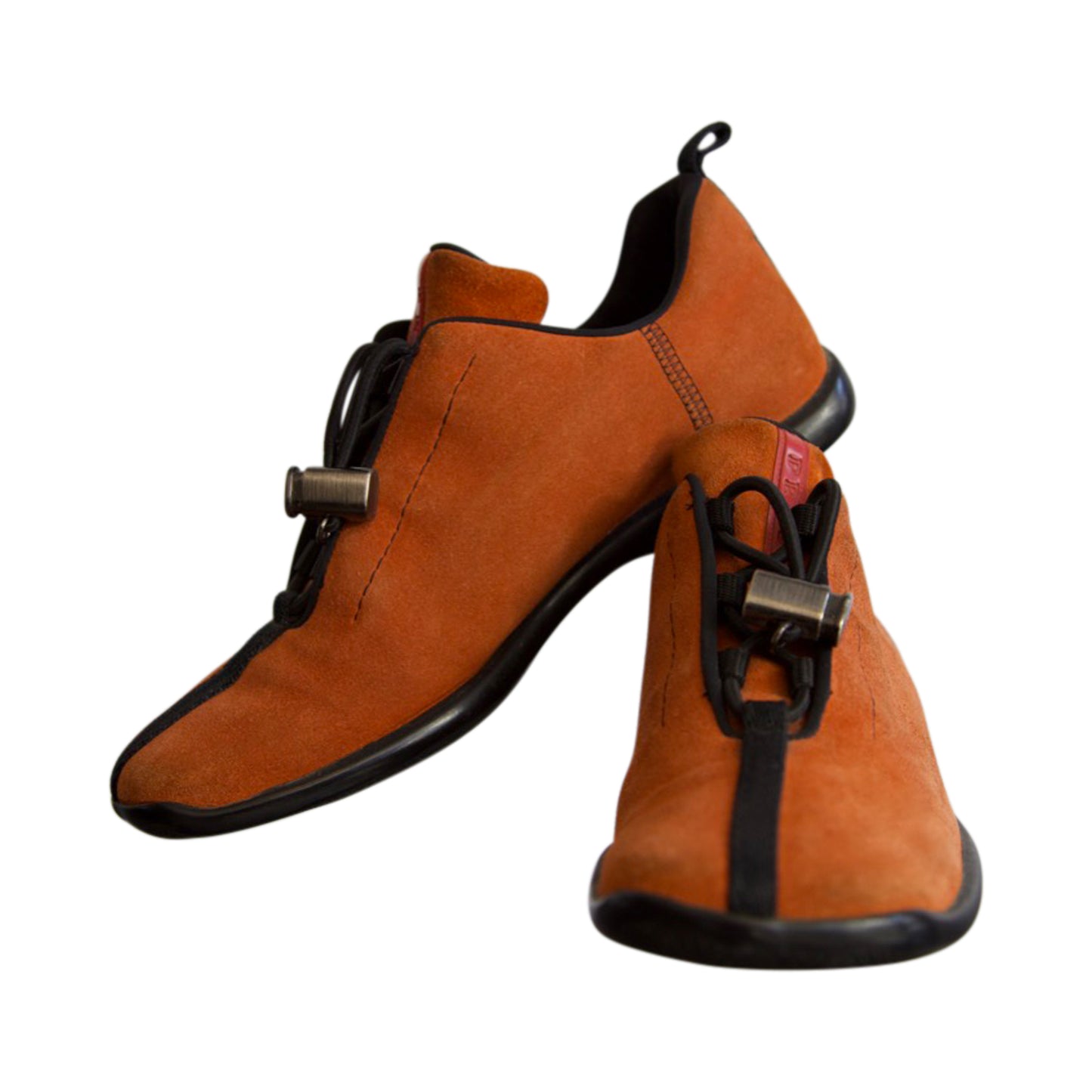 00s Prada Suede Orange Square Foot Trainers