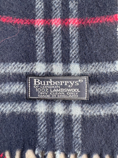 Burberry Classic Navy Nova Check 100% Lambswool Scarf