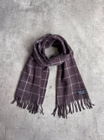 Burberry Brown Check 100% Cashmere Scarf