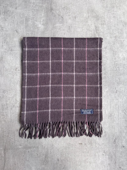 Burberry Brown Check 100% Cashmere Scarf