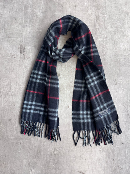 Burberry Classic Navy Nova Check 100% Cashmere Scarf