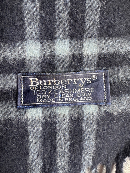 Burberry Classic Navy Nova Check 100% Cashmere Scarf
