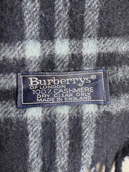 Burberry Classic Navy Nova Check 100% Cashmere Scarf