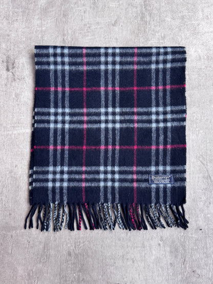 Burberry Classic Navy Nova Check 100% Cashmere Scarf