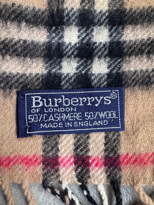 Burberry Classic Nova Check 50% Cashmere 50% Wool Scarf