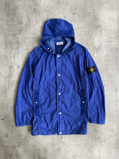 2010's Stone Island Crinkle Nylon Garment Dyed Hooded Jacket