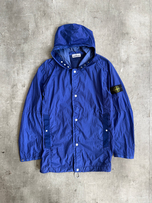 2010's Stone Island Crinkle Nylon Garment Dyed Hooded Jacket