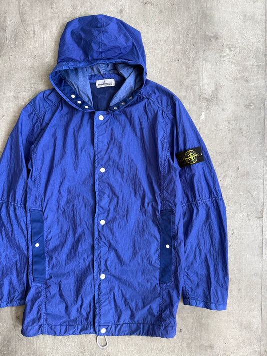 2010's Stone Island Crinkle Nylon Garment Dyed Hooded Jacket