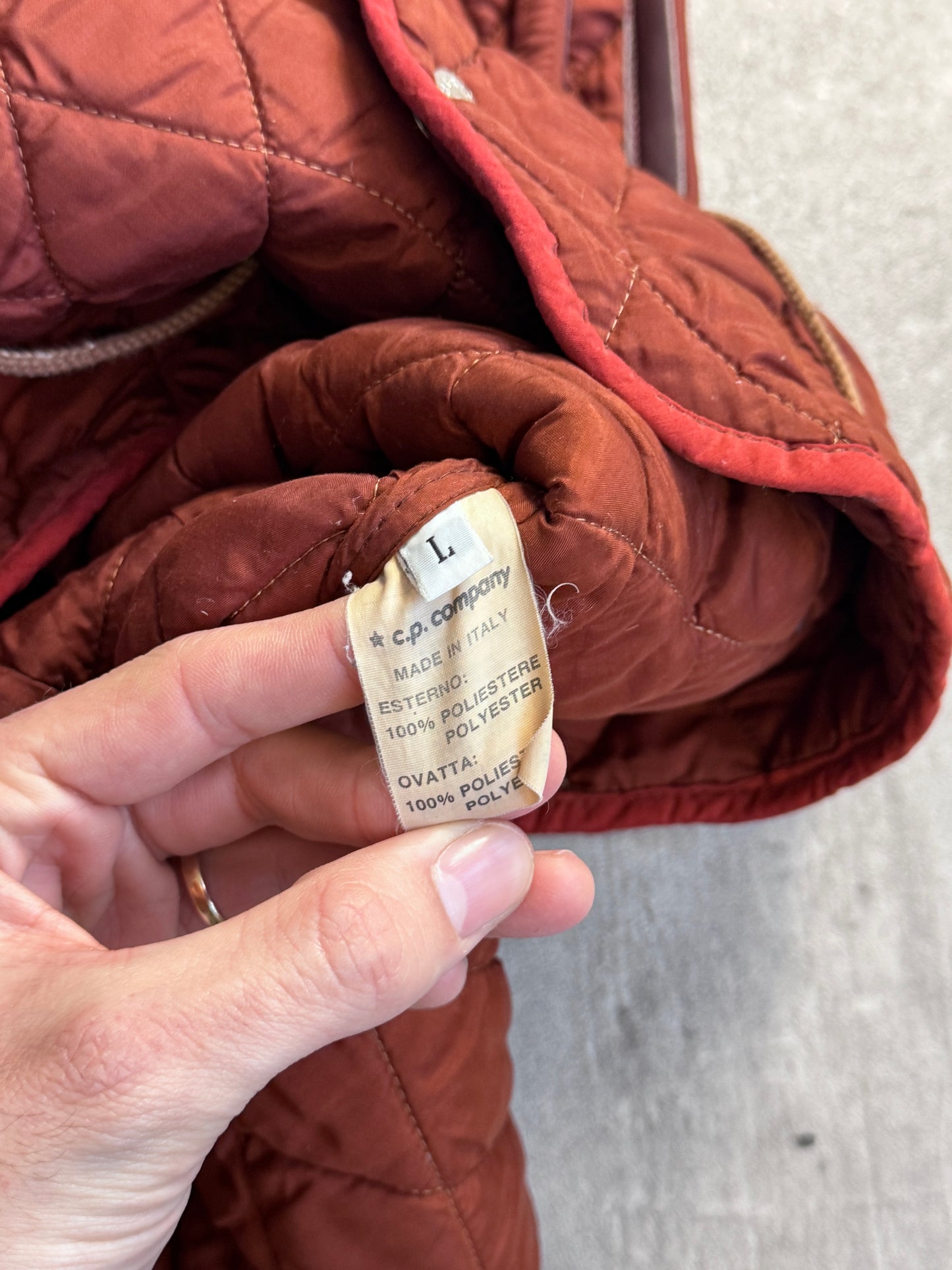 1980s Stone Island Burnt Orange Quilted Rope Vest