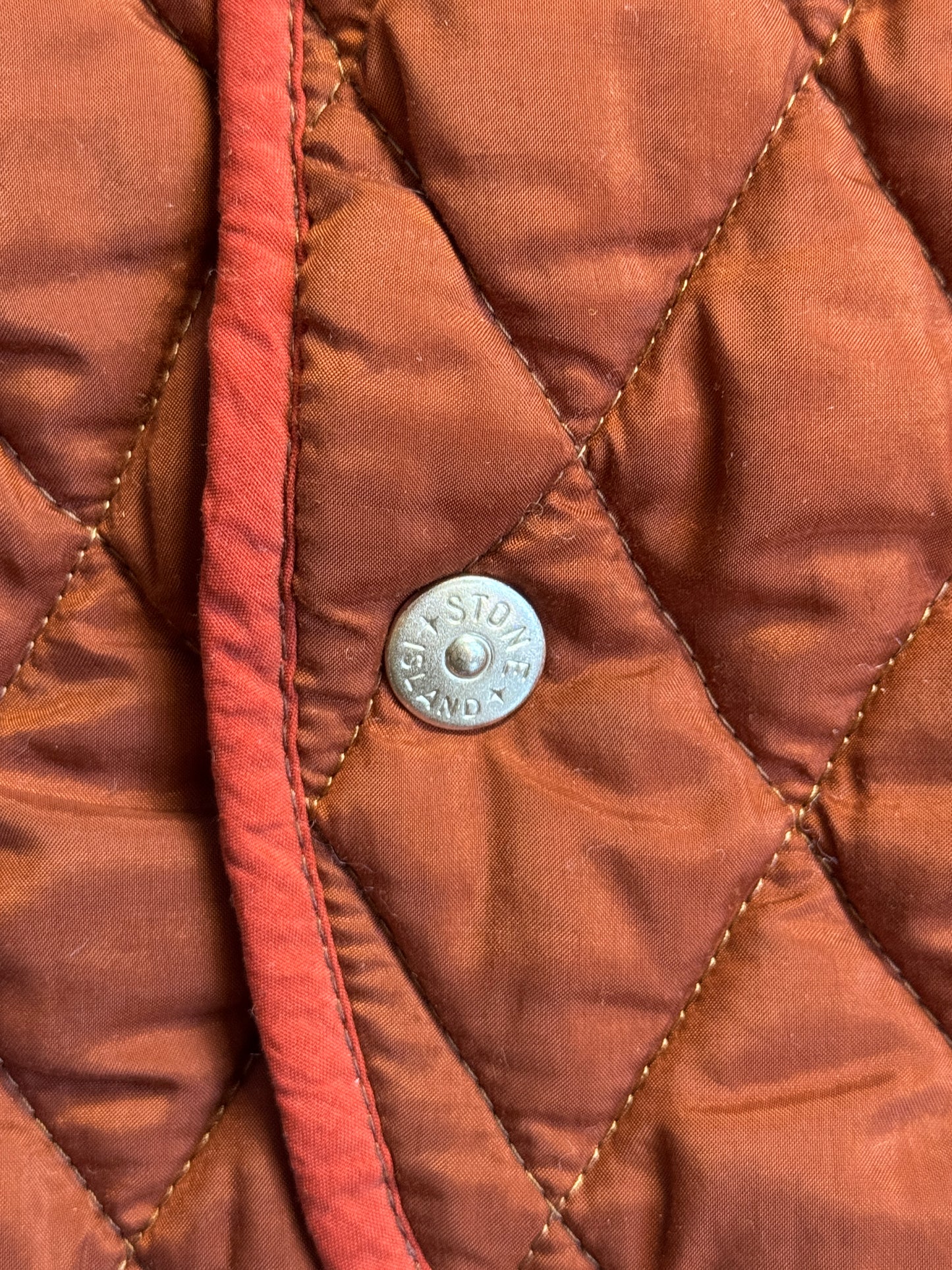 1980s Stone Island Burnt Orange Quilted Rope Vest