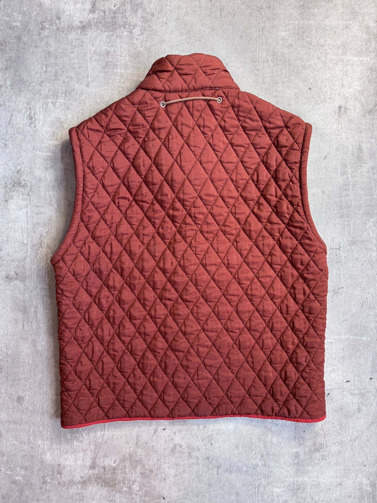 1980s Stone Island Burnt Orange Quilted Rope Vest