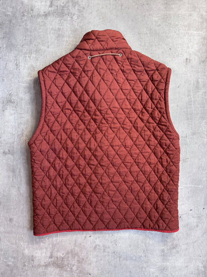 1980s Stone Island Burnt Orange Quilted Rope Vest