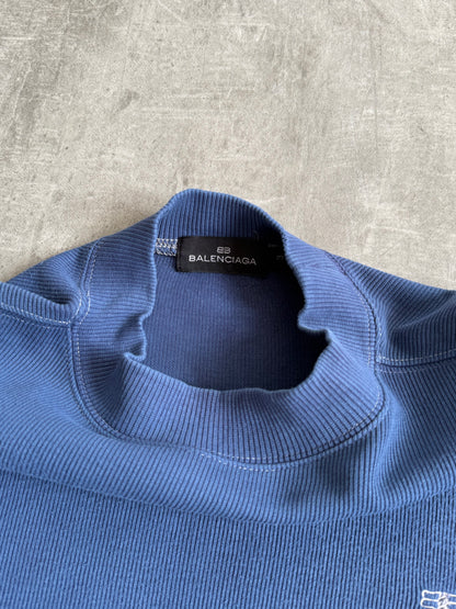 2000's Balenciaga Garment Dyed Mock Neck Cotton Crewneck