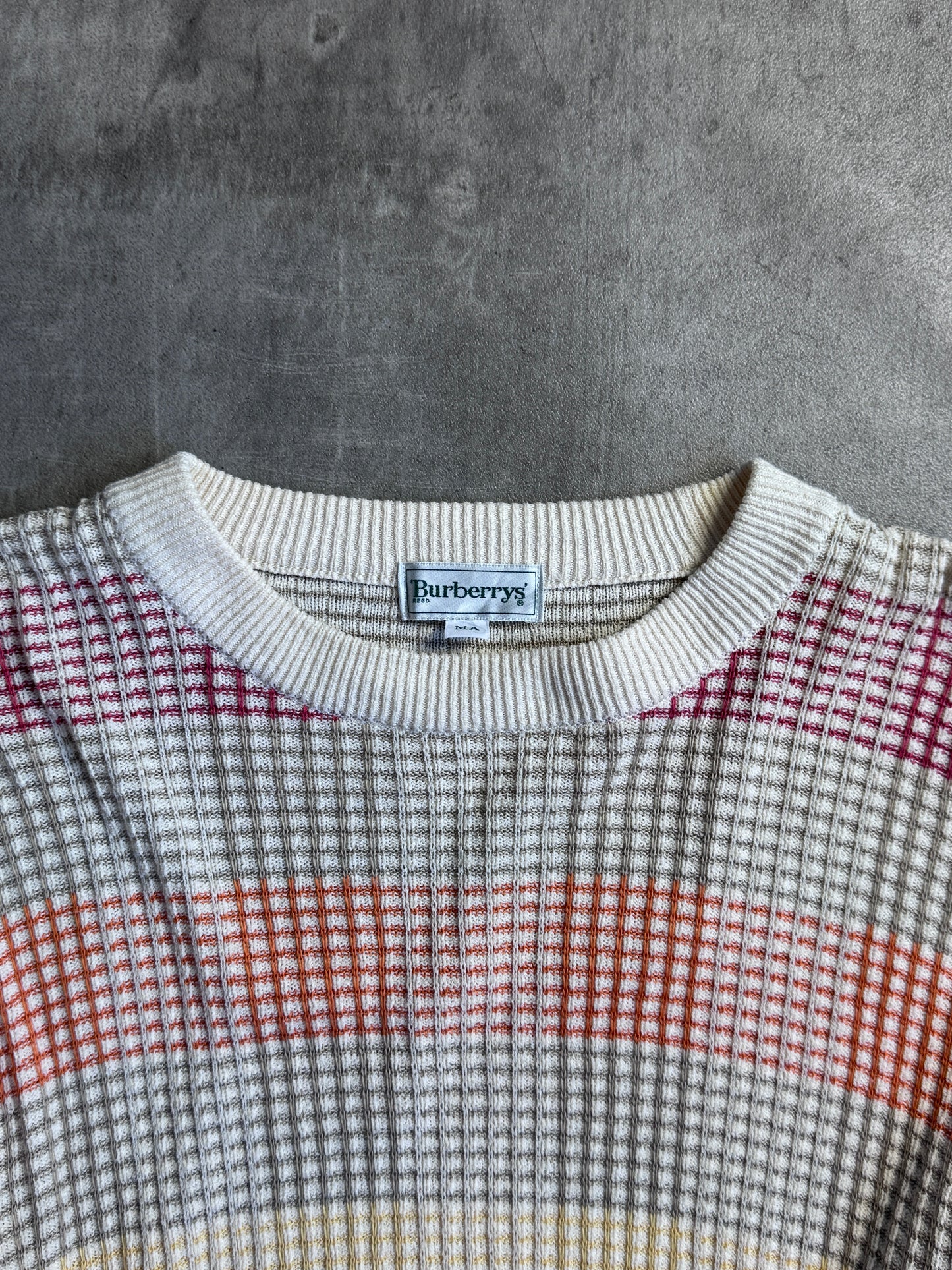 Burberry Beige Light Multi Cotton Knit Sweater