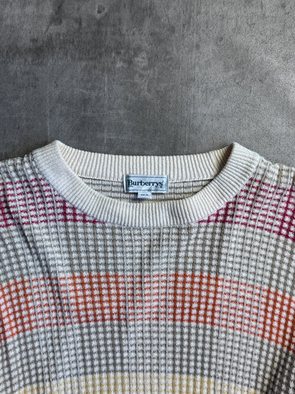 Burberry Beige Light Multi Cotton Knit Sweater