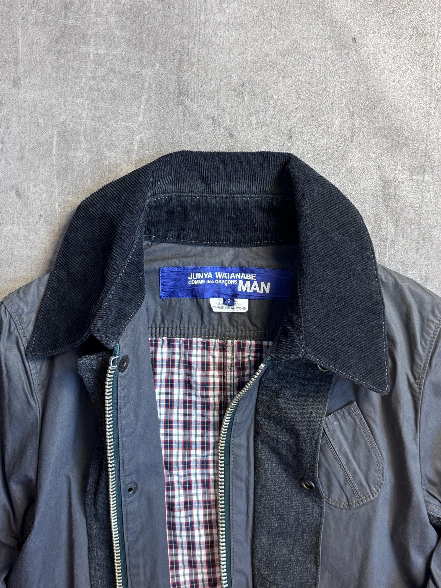 Junya Watanabe Grey Hybrid Deck Corduroy Jacket