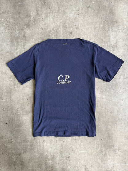 S/S 1995 C.P. Company Boat Neck Navy Graphic Tee