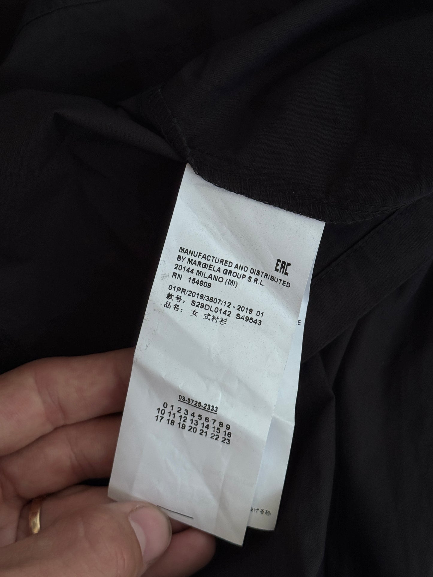 SS2019 Margiela Black Multi-Toggle Technical Dress