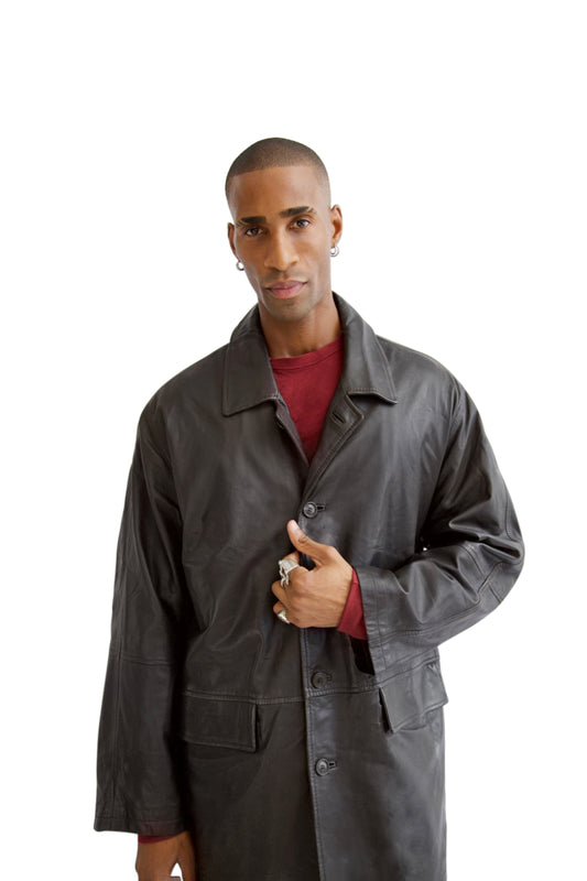 Burberry Nova Lined Brown Leather Trench Jacket
