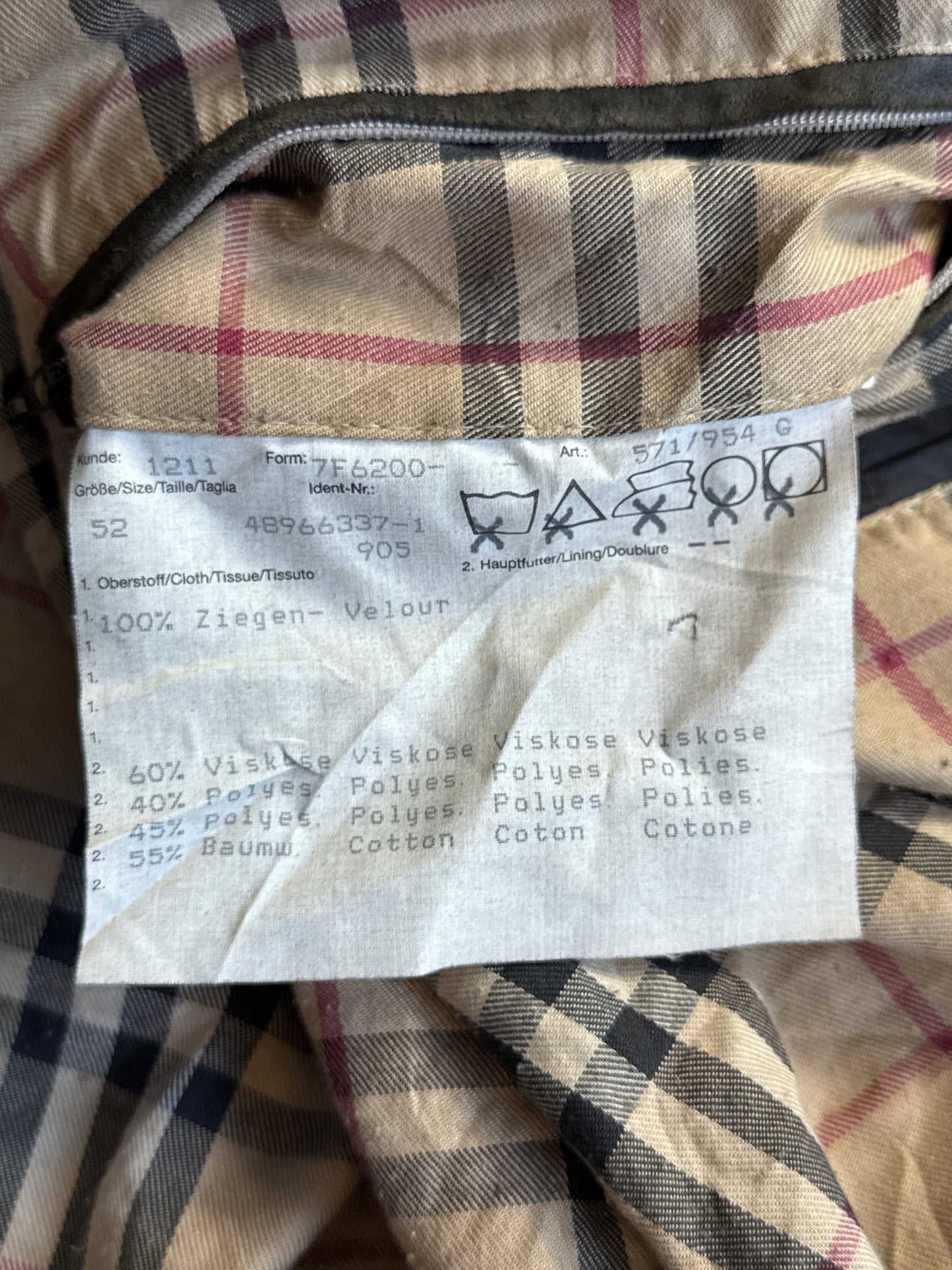 Burberry Olive Velour Button Down Bomber Jacket