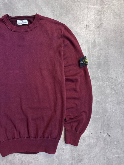 S/S 2018 Stone Island Deep Red Lightweight Wool Knit Sweater