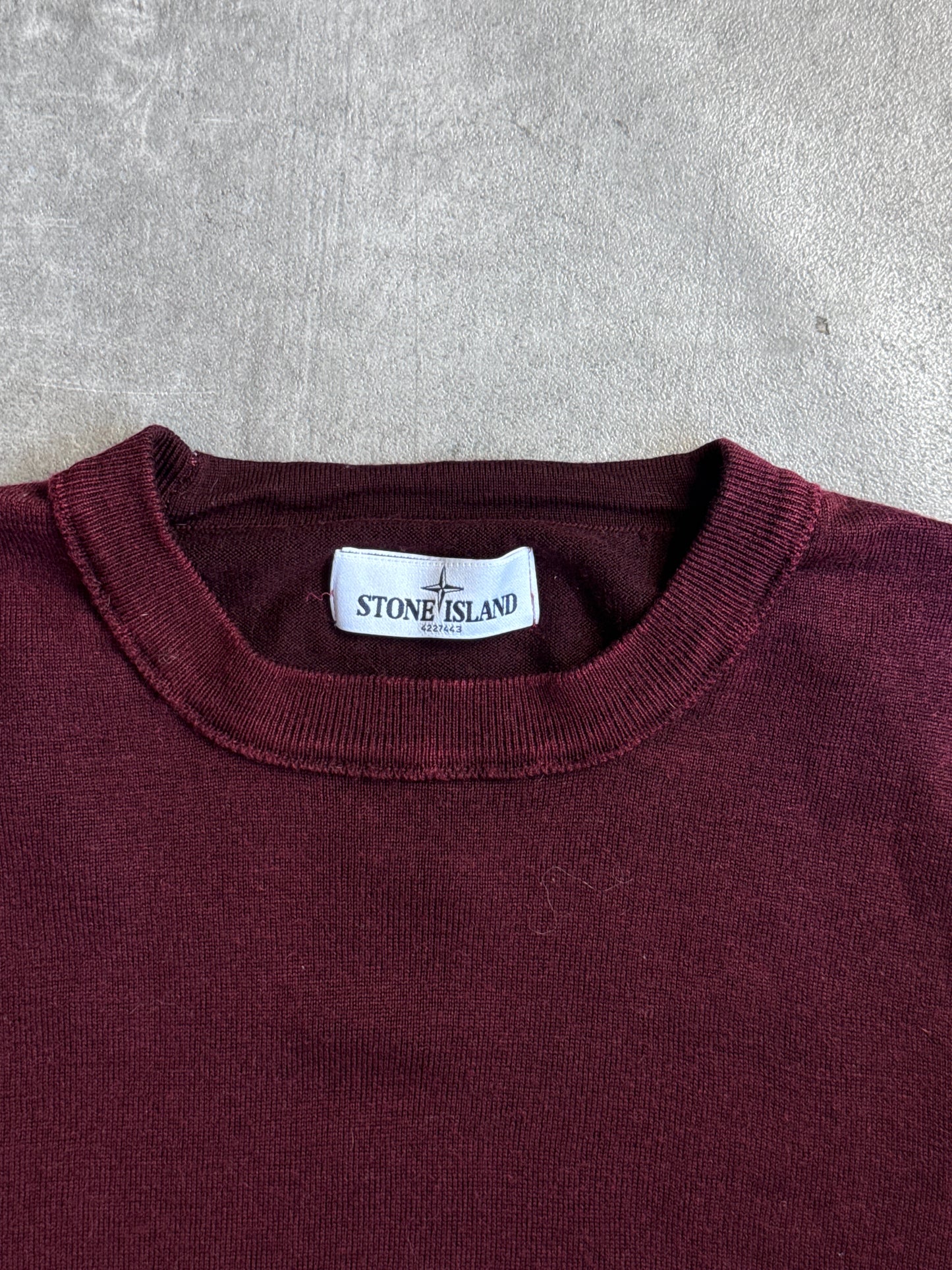 S/S 2018 Stone Island Deep Red Lightweight Wool Knit Sweater