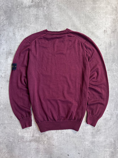 S/S 2018 Stone Island Deep Red Lightweight Wool Knit Sweater