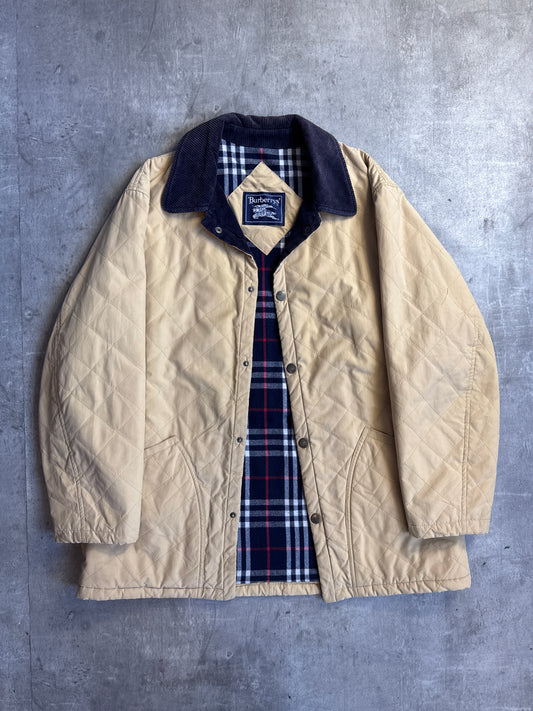 Burberry Pale Yellow Quilted Nova Lined Coat