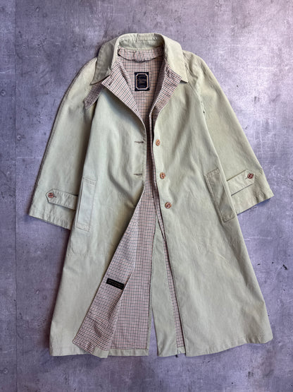 80s Christian Dior Pale Green Herringbone Lined Coat