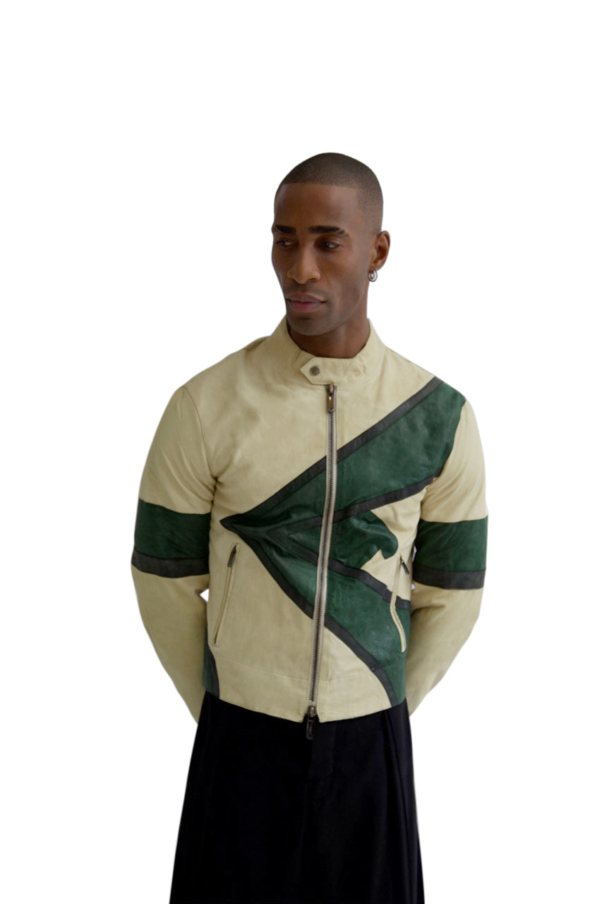 S/S 2005 Giorgio Armani Abstract Double Ended Leather Jacket