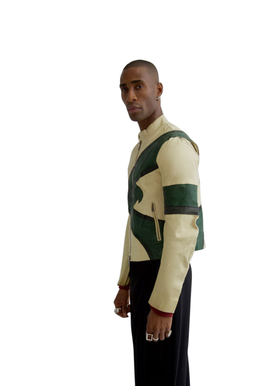 S/S 2005 Giorgio Armani Abstract Double Ended Leather Jacket