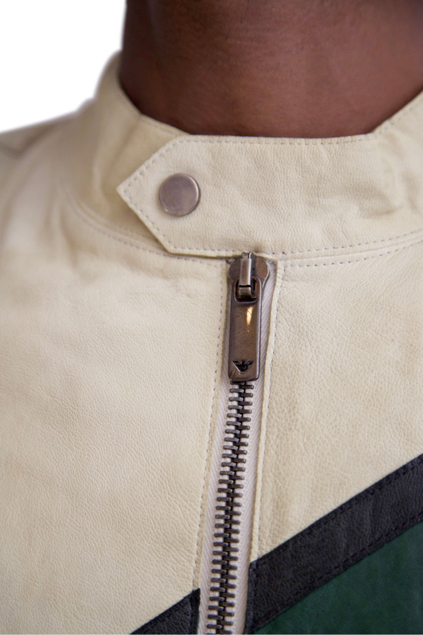 S/S 2005 Giorgio Armani Abstract Double Ended Leather Jacket