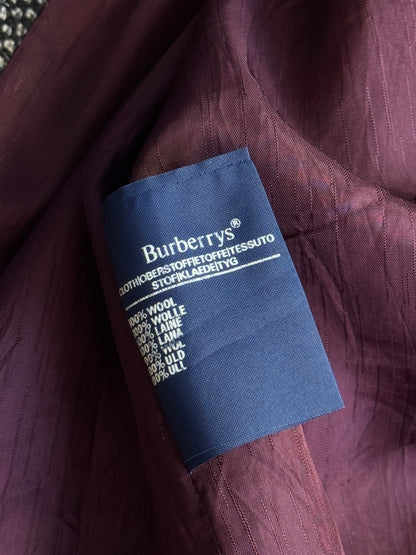 Burberry Grey Wool Polka Pattern Overcoat