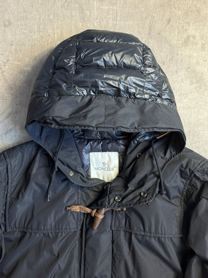 Moncler Black Hook Fastening Puffer Coat