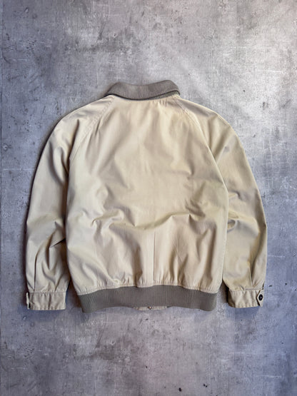 Burberry Beige Cotton Roll Collar Bomber Jacket