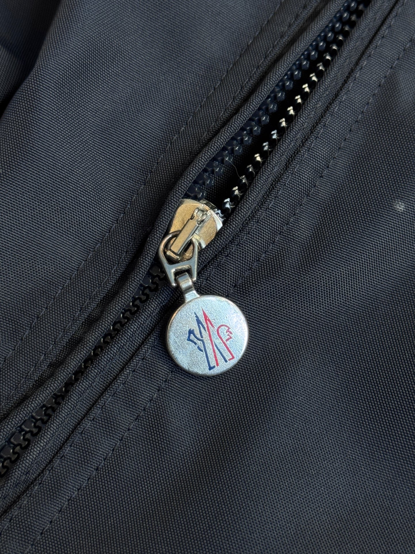 Moncler Navy Nylon Cuffed Bomber Jacket