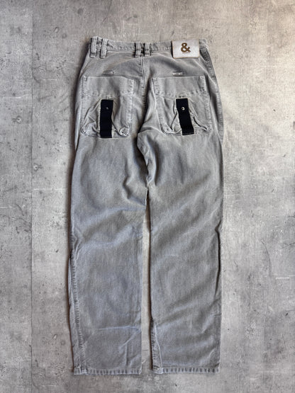 Dolce and Gabbana Textured Grey Utility Trousers