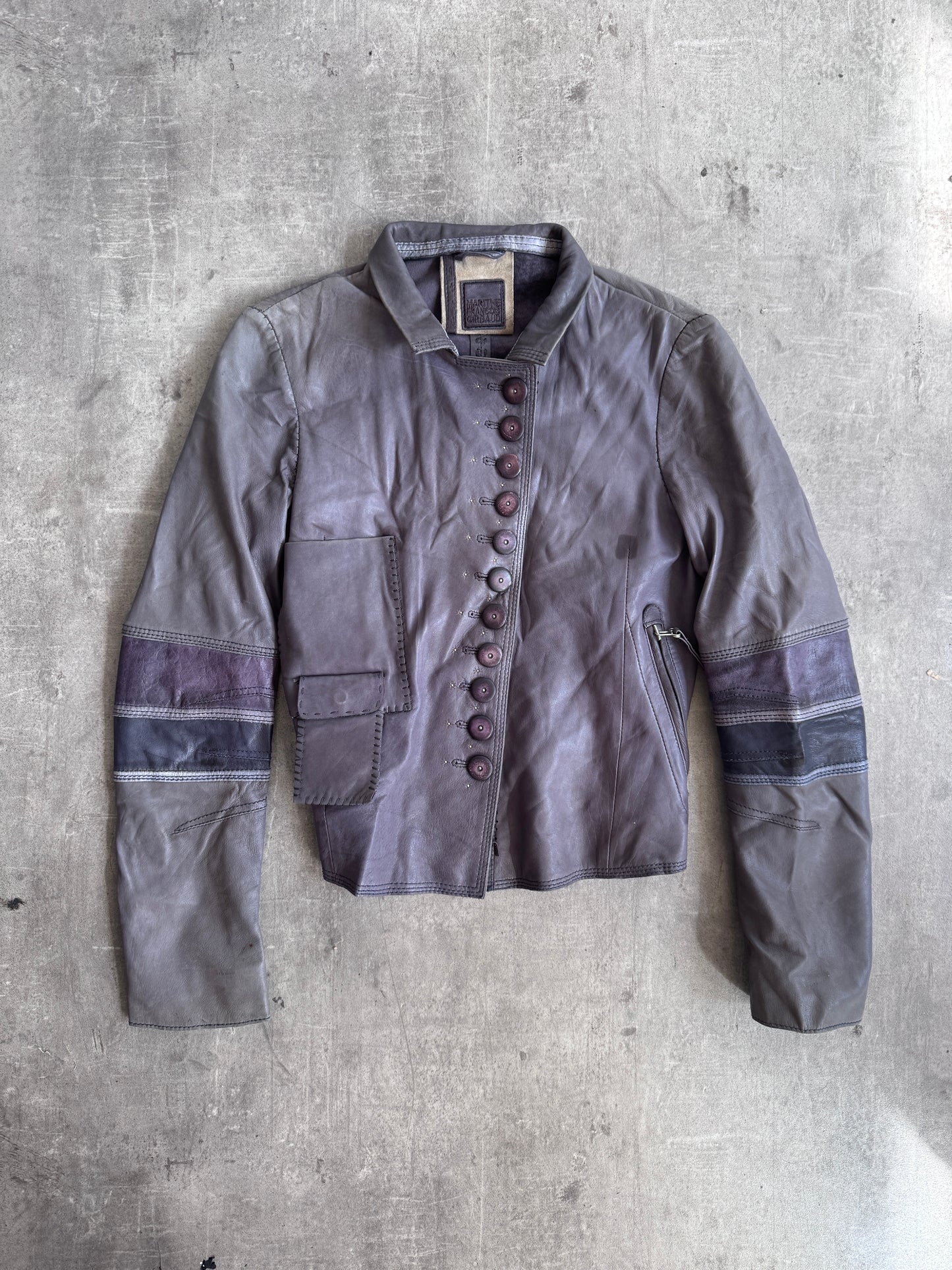 Marithe Francois Girbaud Button Up Leather Jacket