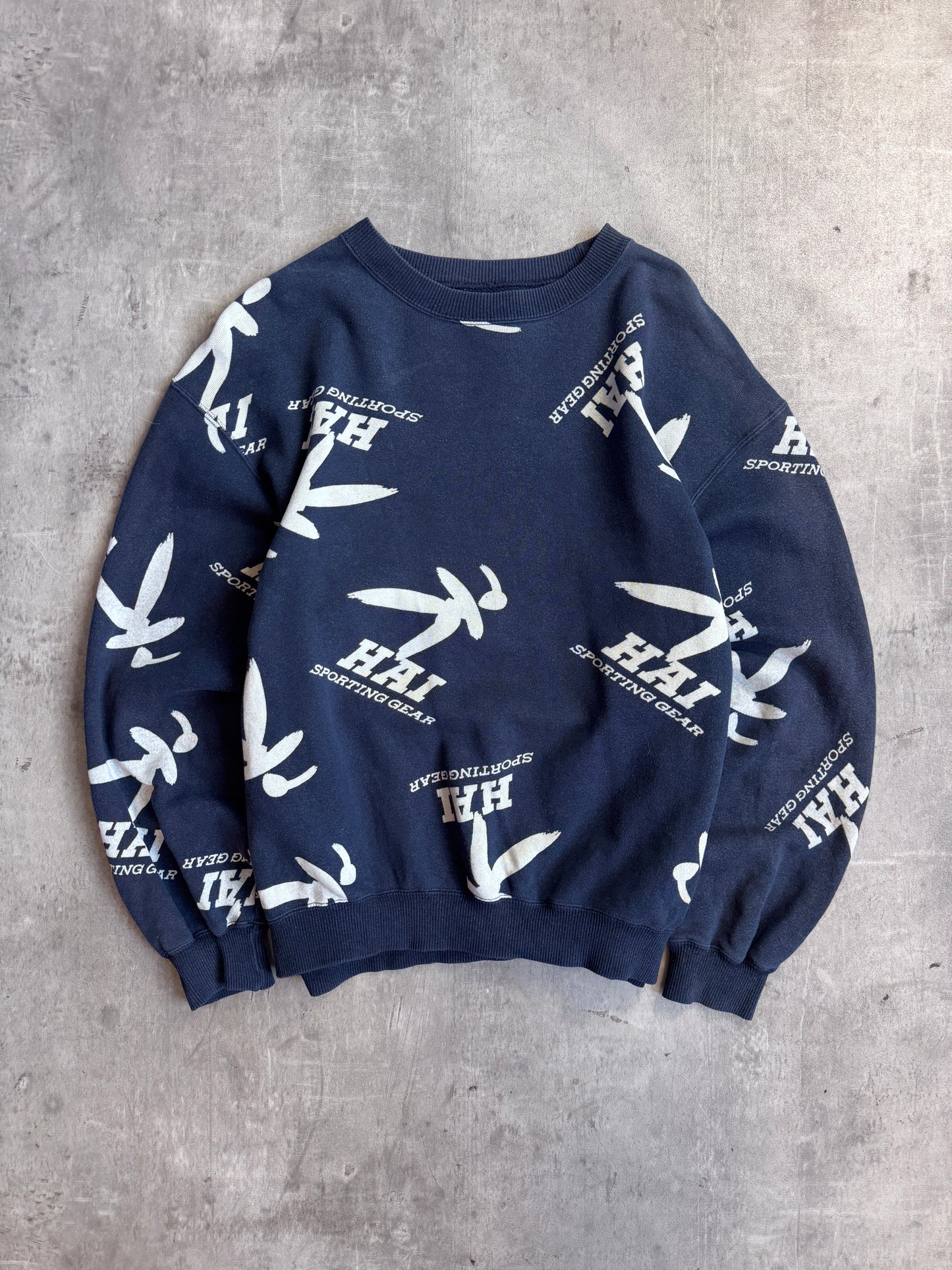 Issey Miyake Hai Navy Repeat Logo Sweatshirt