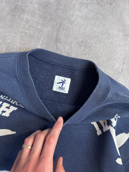 Issey Miyake Hai Navy Repeat Logo Sweatshirt