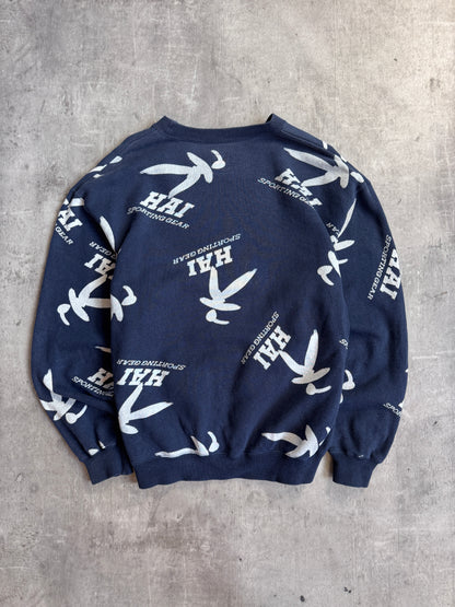 Issey Miyake Hai Navy Repeat Logo Sweatshirt