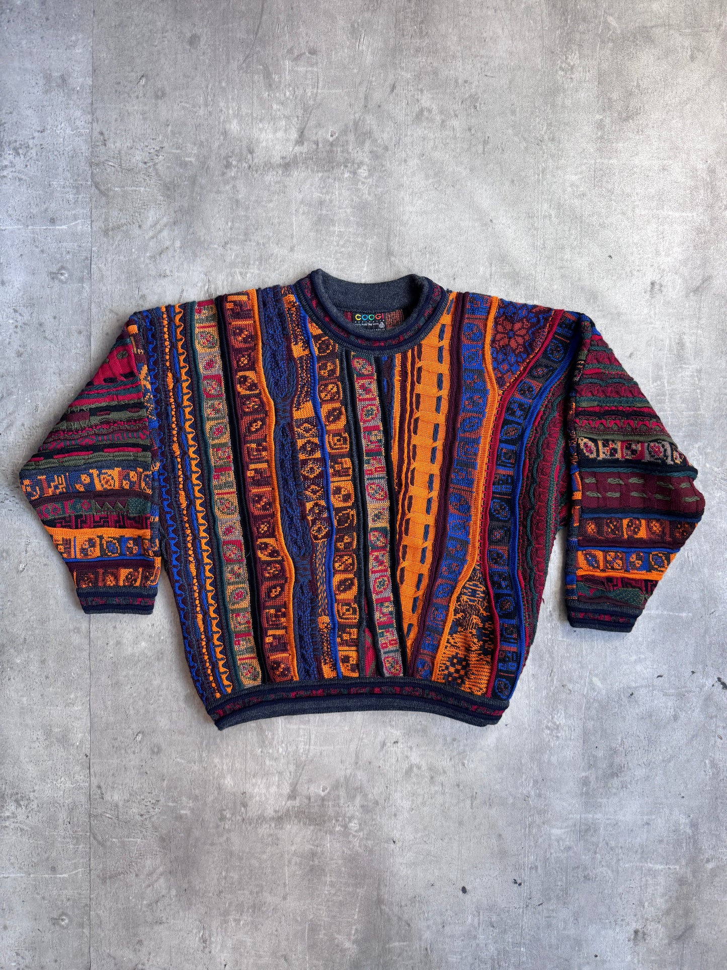 Coogi Multi Knit Heavweight Patterned Sweater