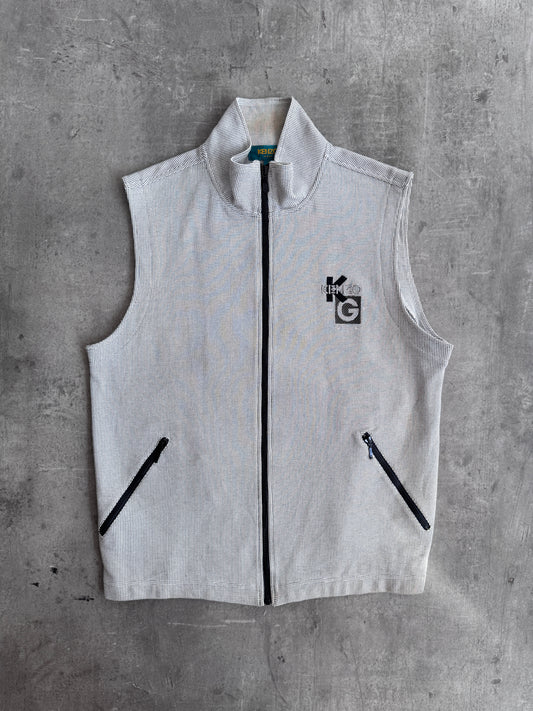 Kenzo Polka Dot Textured Spellout Gilet
