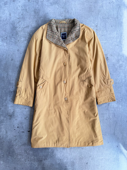 Christian Dior Mustard Herringbone Lined Overcoat