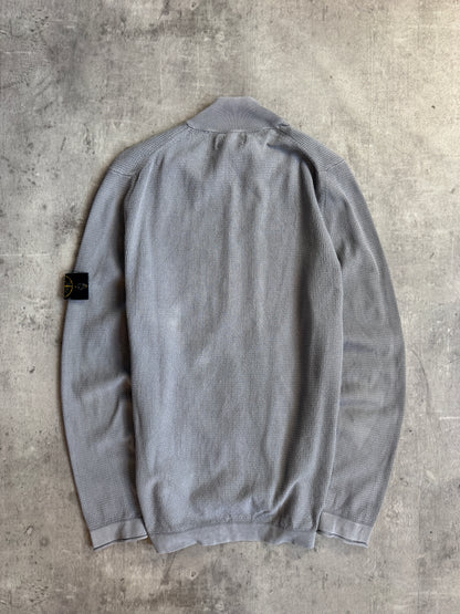 S/S 2017 Stone Island Grey Waffle Knit Zip Sweatshirt